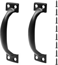 2 Pcs 5" Rustic Gate Handle, Iron Hardware Handle Pull 5 Inch(2pcs), Black 
