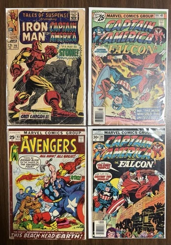 Vintage Marvel Comic Lot (4)-Avengers 93 (Neal Adams) Iron Man & Cap 95/ 199/201