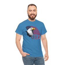 Bald Eagle USA T-Shirt  American Flag Patriotic Tee