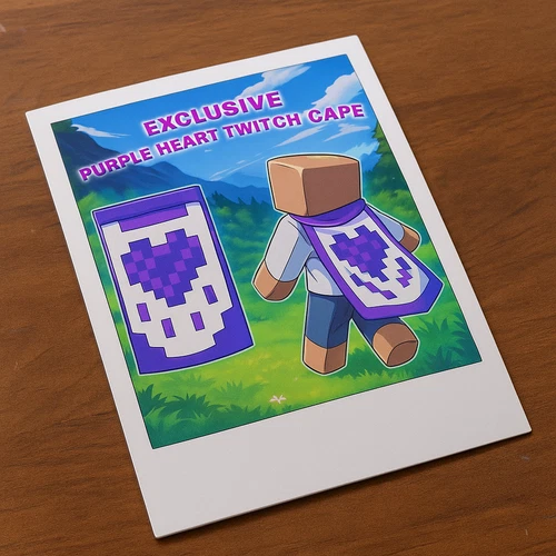 Minecraft - Purple Heart Cape Twitch Cape - Java & Bedrock | PC XBOX PSN Switch