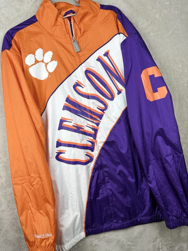 Cortavientos Mitchell & Ness Clemson Tigers cremallera completa retro forrado para hombre talla 2XL Foto 2 de 4