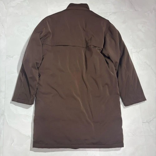 ZANTER OLNIS Men's Lightweight Down Coat Brown M Hood Missing Long Jacket image 9
