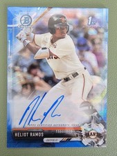 2017 Bowman Draft Chrome 1st Auto Autographs Heliot Ramos #CDA-HR Blue Wave /150