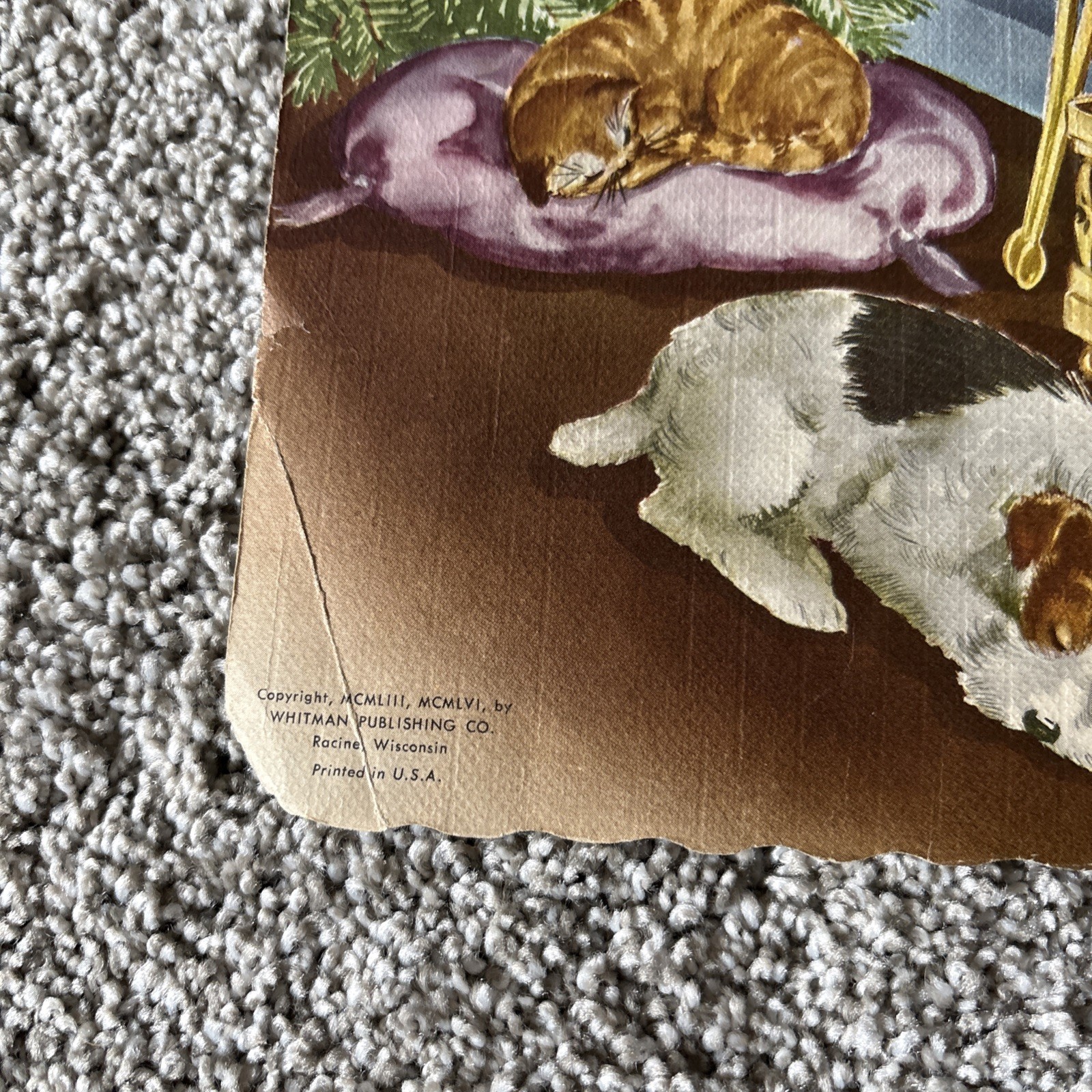 Night Before Christmas 1956 Large Book by Whitman Publishing with Flocking