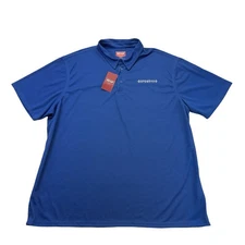 MotorVille Polo Shirt Mens 3XL Blue Short Sleeve Embroidered Red Kap Workwear