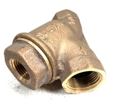 WATTS Bronze Y Strainer 3/4" NPT 125-SWP 400-WOG, 20-Mesh Screen, 1/2" Blow-Off