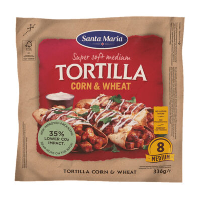 Santa Maria Corn und Wheat Tortilla Fladenbrote mit Maismehl 336g