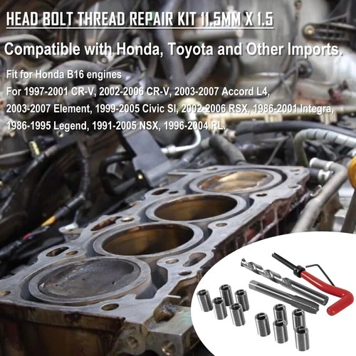 1420 Head Thread Bolt Repair Tool Kit for Toyota 11.5mm x 1.5 Engine - Foto 3 di 7