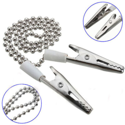Dental Bib Clips Metal Ball Chain Napkin Holder Flexible Chain Crocodile Clip