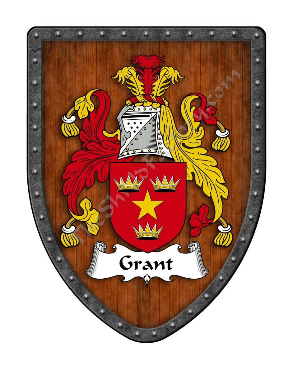 Grant Custom Coat of Arms Family Crest , Hanging Wall Shield