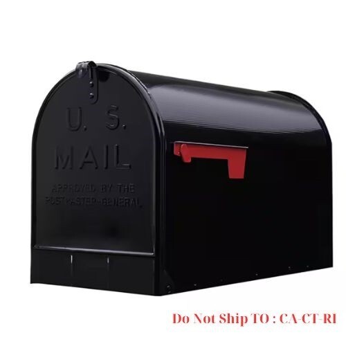 Stanley black extra large steel post mount mailbox ebay