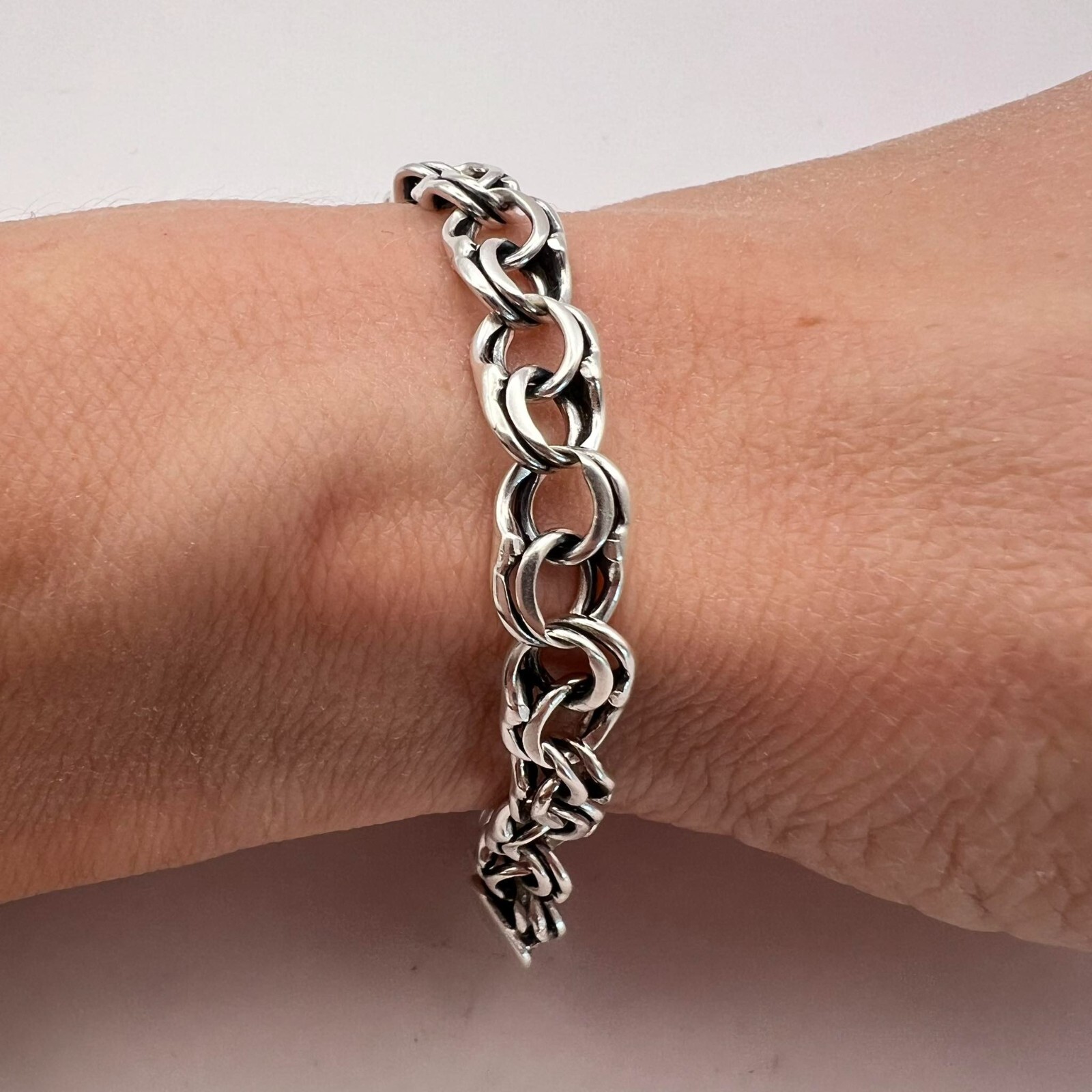 Elegant Vintage 925 Sterling Silver Bracelet Men Women Stylish ...