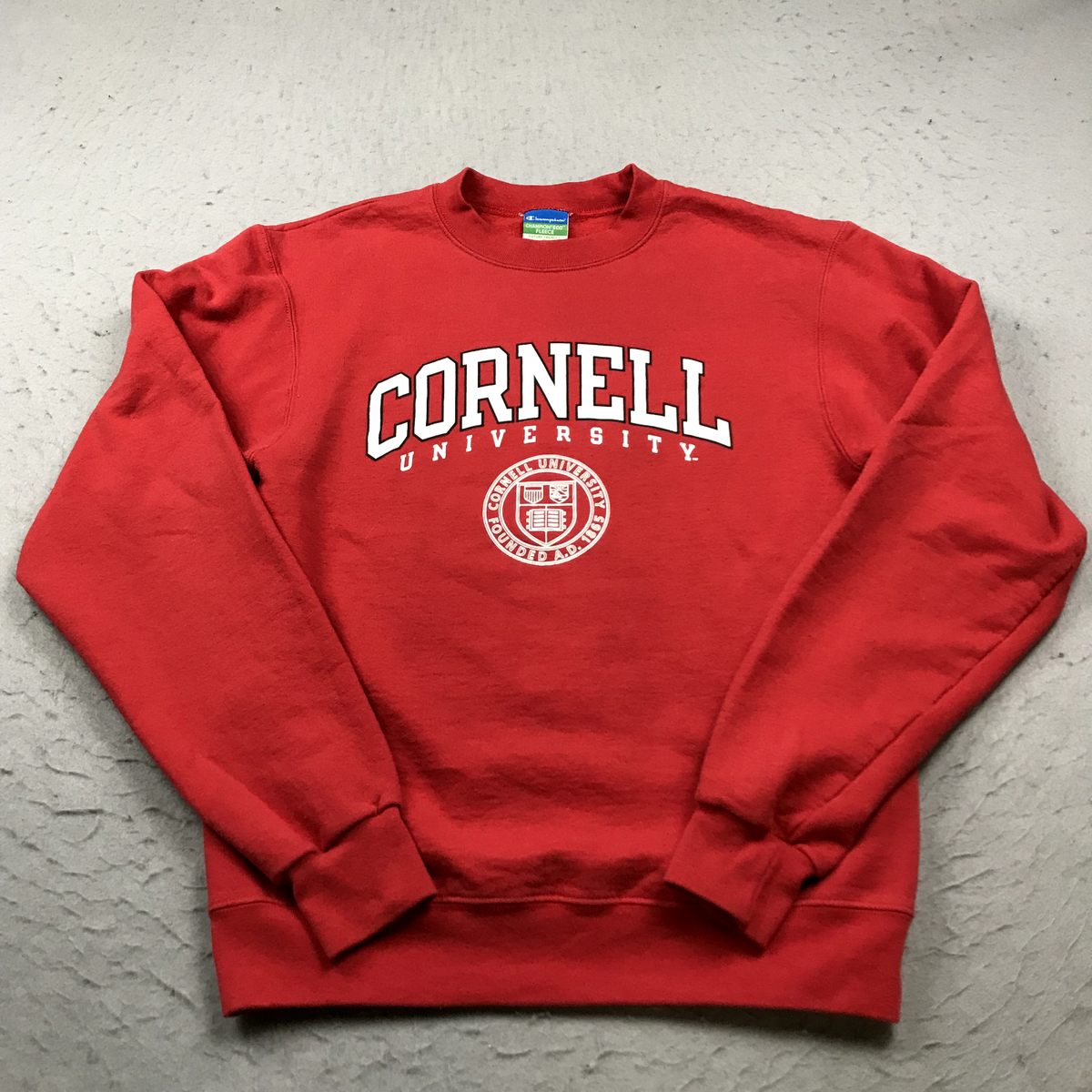 Cornell Big Red Sweatshirt Mens Small Red Champion Eco Crewneck Ivy NCAA