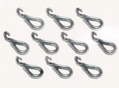 SECUREFIX DIRECT X10 3" Zinc Plated Spring Snap Hooks To Crue - Chain Grip Fixing Clip Inch