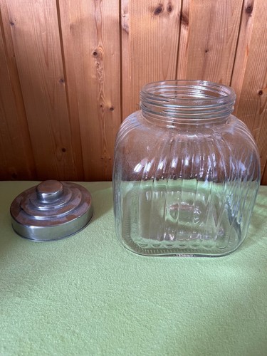 Vorratsglas 6L mit Deckel aus Metall Glasbehälter Vorratsgefäß Keksdose Glas - Bild 4 von 6