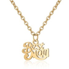 Best Mom Pendant Necklace - Gold - Very Cute and Great Mothers Day Gift