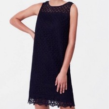 LOFT Blue Sleeveless Sheath Floral Lace Mini Dress Size 4