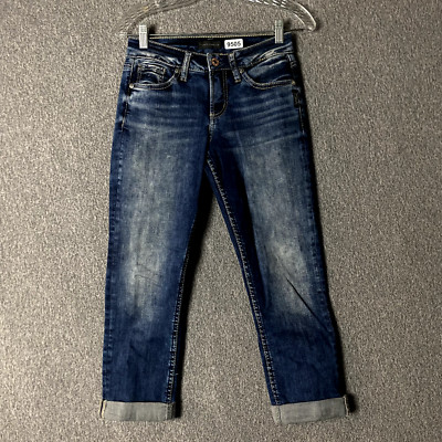 Silver Jeans Women's Size 25 / 22.5 Suki Capri Blue Stretch Denim Summer Jeans