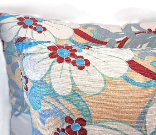 Modern Retro Linen Botanical 18" Decorative Throw Pillow Cover Cream Turquoise - Picture 6 of 11