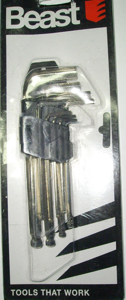 1,5-10Mm 9-Tlg. Innen-6-Kant-SchlüSselsatz Mittel Mit Kugel WinkelschlüSsel-image