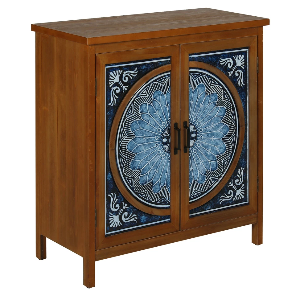 Accent Storage Cabinet 2 Doors Decorative Cabinet Buffet & Sideboard - Image 4 of 4