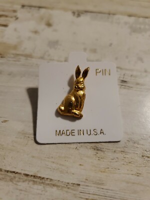 Vintage Rabbit Bunny Gold Tone Lapel Pin | eBay