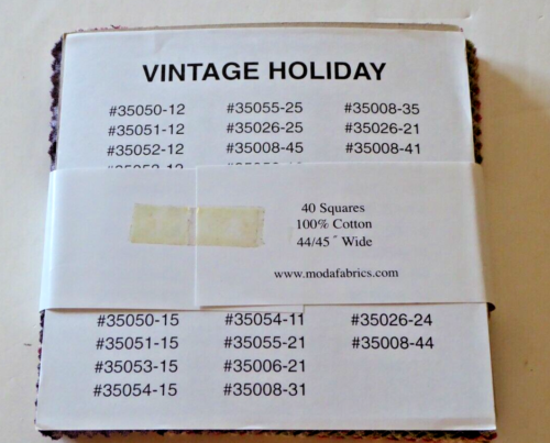 Vintage Holiday Quiltblöcke Set 40 Quadrate von April Cornell für MODA selten - Bild 2 von 8