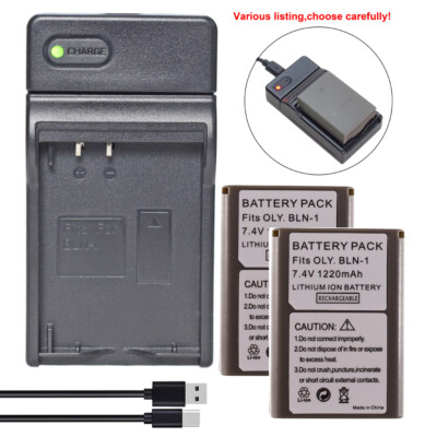 BLN-1 Battery or charger for Olympus Pen F, OM-D E-M1, OM-D E-M5, E-M5 II,  E-P5