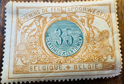 Belgium Railroad Stamp Chemins De Fer Spoorwegen - TWO (2) - Picture 3 of 3