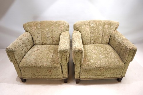 Art Deco 2er Set Jacquard Samtstoff Loungesessel, 1930 - Bild 16 von 24