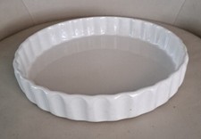 VINTAGE SIMPSONS OVENSTONE COOKWARE FLAN DISH  FLUTED EDGE.9.5 inch  diameter 