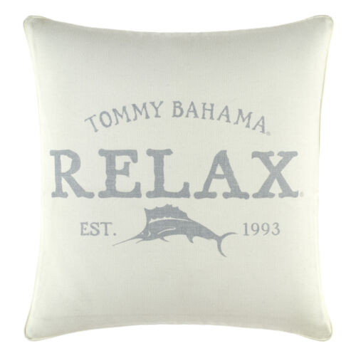 Tommy Bahama Relax 45cm Square Throw Cushion Home Bed Decorative Pillow Grey - Picture 1 of 3