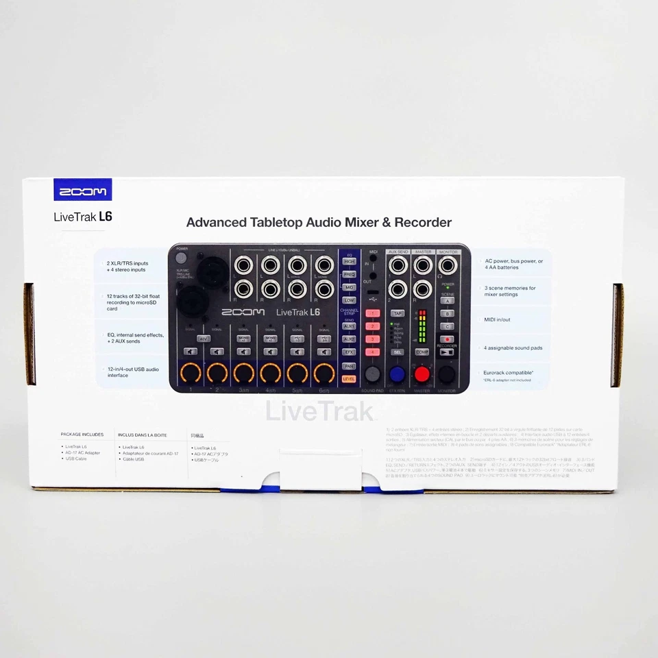 ZOOM LiveTrak L6 32bit 10in/12tracks MIDI Digital Mixer Japan NEW - Image 3 of 4