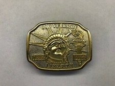 Statue of Liberty Belt Buckle, 100 years of Liberty, Gold and Silver Tone