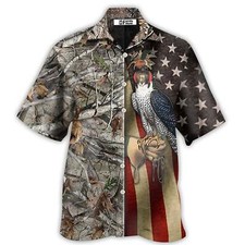 Hunting Falconry Hunting America  Hawaiian Shirt