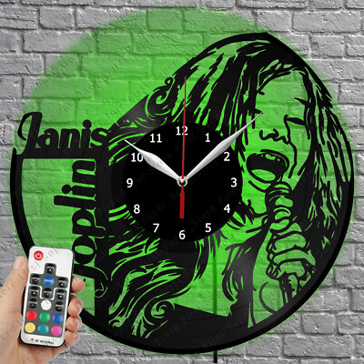 LED Clock Janis Joplin Vinyl Record Wall Clock Led Light Wall Clock 2329