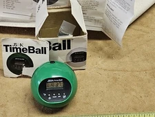 Vintage JS&A Green Time Ball Digital Alarm Clock 2" Mini Travel Space Age Works 