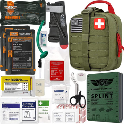 Advanced Emergency Trauma Kit, CAT GEN-7 Tourniquet Mil-Spec Nylon Laser Cut Pou