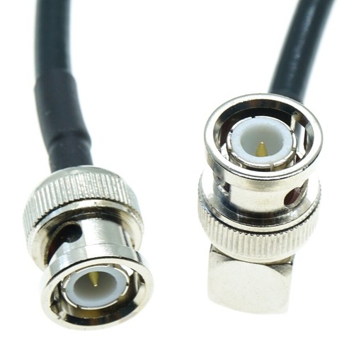 BNC Male to BNC Male Right Angle Connector Lot RF Coax Pigtail Jumper RG58 Cable - Picture 4 of 6