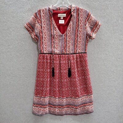 Knox Rose Women Dress XS Red Peasant Boho Tassel Short Sleeve V Neck | eBay Knox Rose Women Dress XS Red Peasant Boho Tassel Short Sleeve V Neck | eBay