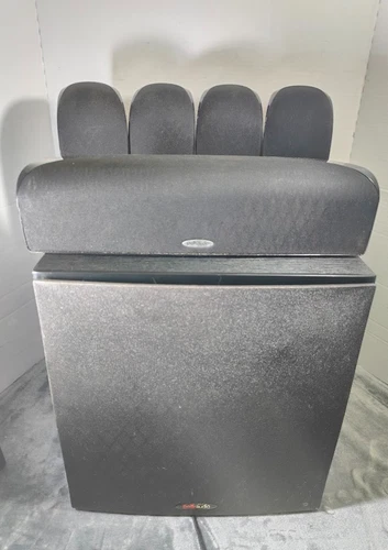 Polk Audio TL-1900 5.1 Channel Speaker System Tested Working Speakers Subwoofer