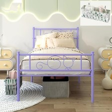 Twin Bed Frames Metal Platform Twin Size Beds Mattress Foundation with Headboard