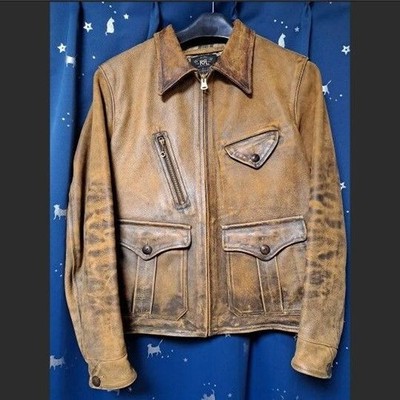 RRL Leather Jacket Brown Vintage Finish No.ks2249