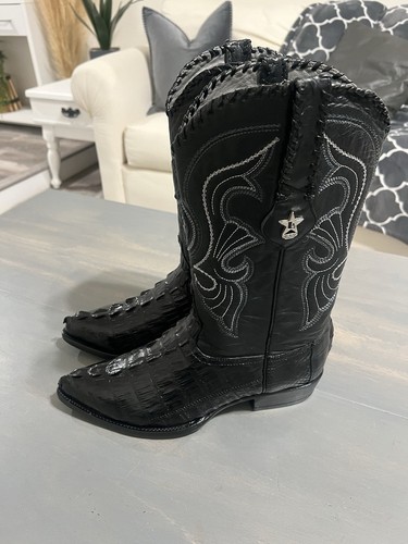 Exotic Los Altos Genuine Crocodile Caiman Alligator Cowboy Boots Men’s 10 EE - Picture 16 of 22