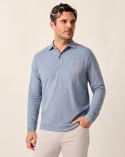Long Sleeve Original 4-Button Polo - Coastal Wash Mens Cloudburst johnnie-O .