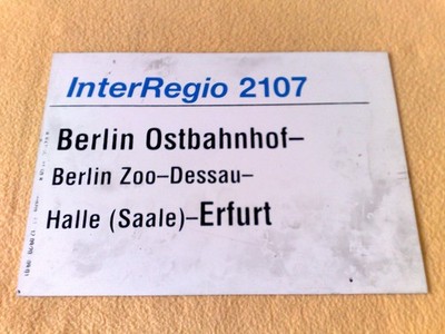 ZLS InterRegio 2107 Berlin Ostbahnhof - Berlin Zoo Dessau Halle (Saale) - Erfurt