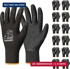 toolant Crinkle Latex Work Gloves Bulk, Rubber Coated Safety Work Gloves for Men