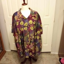 A Personal Touch Womens 4X Floral Print Button Front Shirt Top Made in USA