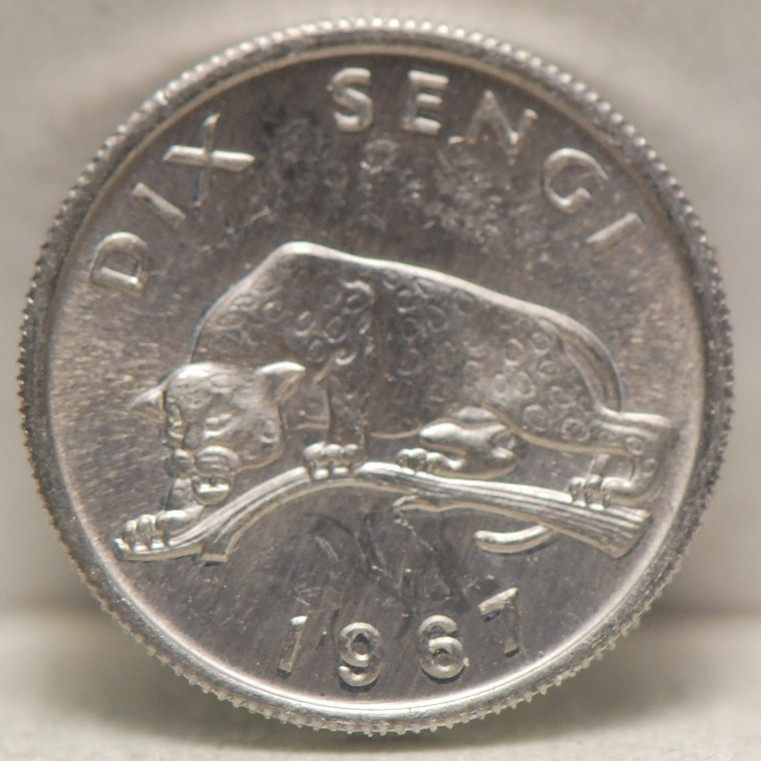 Congo Dem. Republic, 1961 10 Sengi, UNC+, NR, 7-9