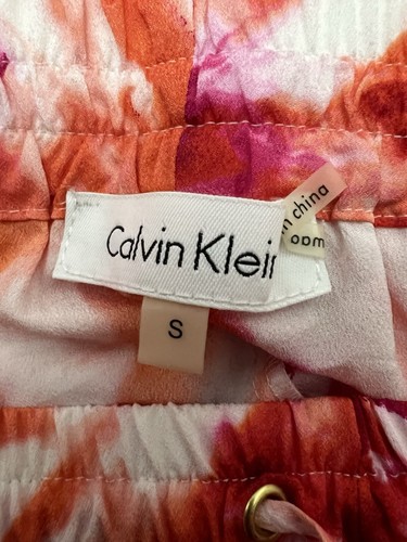 Calvin Klein Pants Women's Small Tie-Dye Orange Wide Leg Boho Hippie NWT - Picture 6 of 12